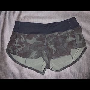 Lululemon camo running shorts